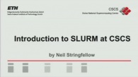 Introduction SLURM CSCS