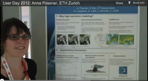 CSCS User Day 2012: Best poster winner Anna Possner presents her work on cloud-resolving climate simulations