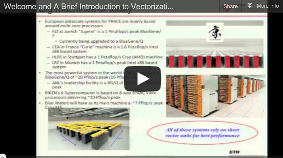 Slidecast 1/3 – PRACE Summer School on Code Optimisation for Multi-Core and Intel MIC Architectures – Introduction to Vectorization