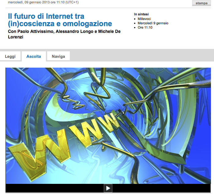 CSCS participates to radio broadcast about the future of Internet
