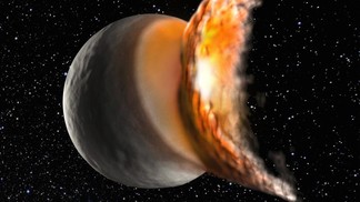 Simulation of a double impact reveals the heart of an asteroid