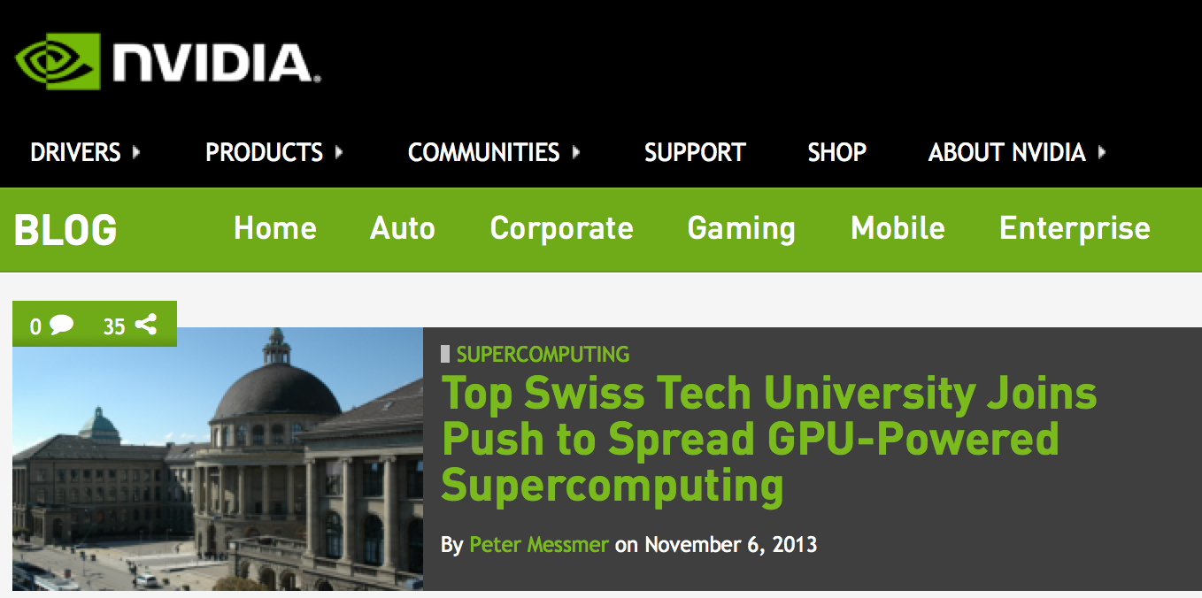 Register now: NVIDIA Co-Design Lab Workshop, 11. December, 2013 @ETH Zurich