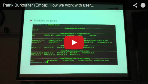 hpc-ch Forum: Patrik Burkhalter (Empa) – How we work with users in a small environment