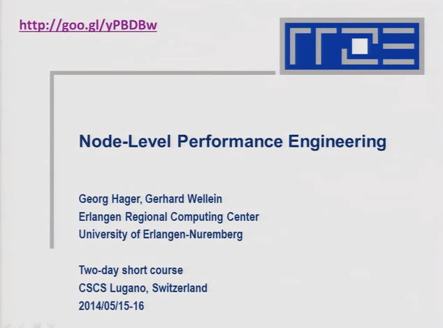 Slidecast: Node Level Performance Engineering Course at CSCS