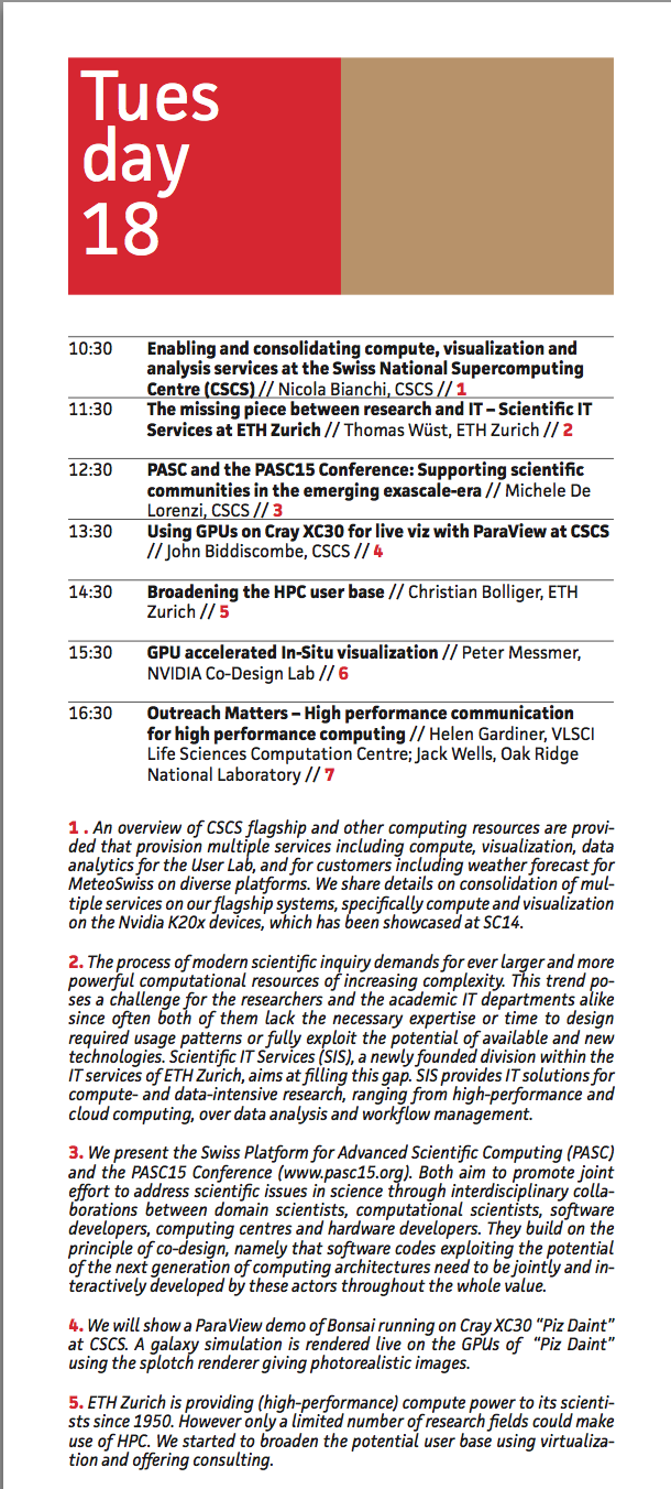 Talks at booth 3756 on Tuesday 18.11.2014