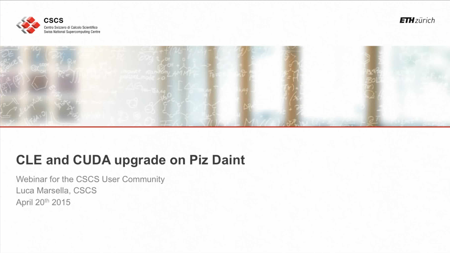 Video: Webinar on the CLE5.2.UP02 and CUDA6.5 upgrade