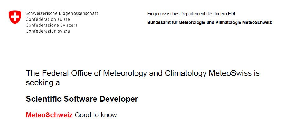 Scientific Software Developer – Open Position